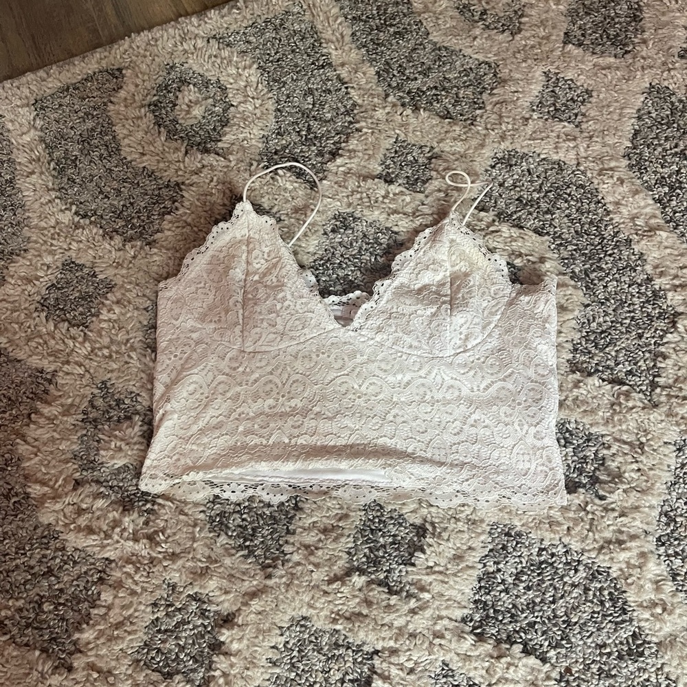 White lace crop top